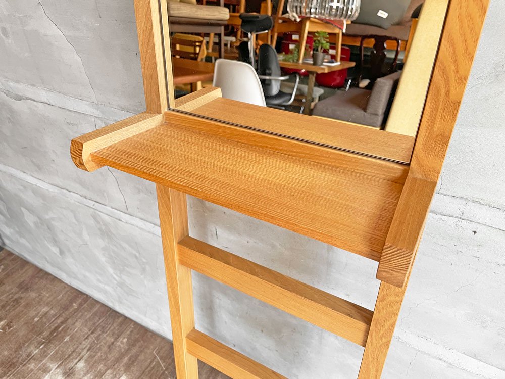 イデー IDEE ラダーミラー LADDER MIRROR タモ無垢材 ラック付き 姿見 定価\31,900-♪