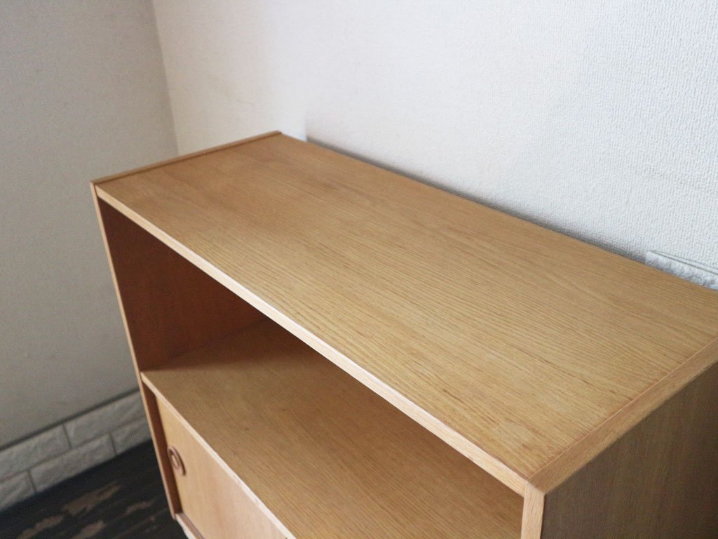 北欧ビンテージ Scandinavian Vintage ディスプレイキャビネット シェルフ オーク材 W80cm デンマーク 北欧家具 ◎