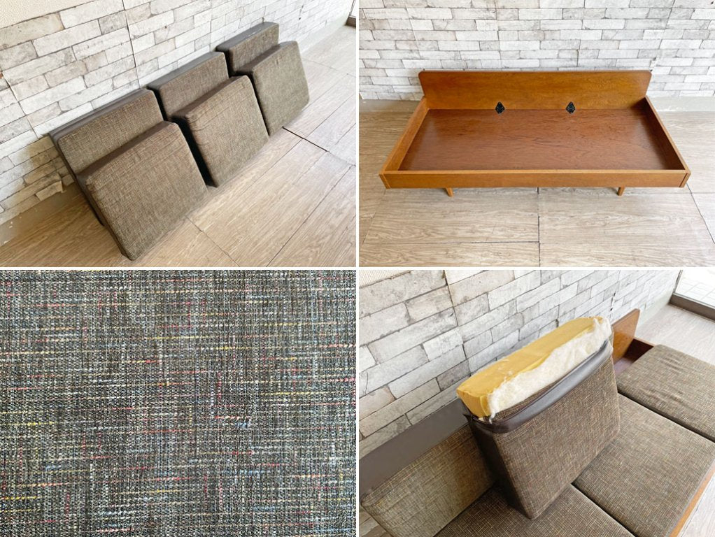 パシフィックファニチャーサービス Pacific furniture service P.F.S クラブシックス CLUB 6 ソファ 3シーター オーク材  現状品 ●