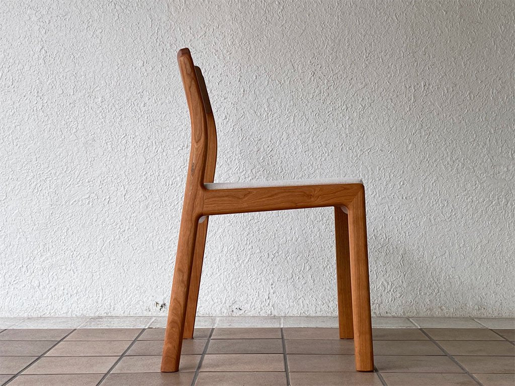 ヤクモ家具製作所 ビーグルチェア Beagle chair チェリー無垢材 ファブリッククッション グレー 堀達哉 HORI design 定価\41,250- B ◇