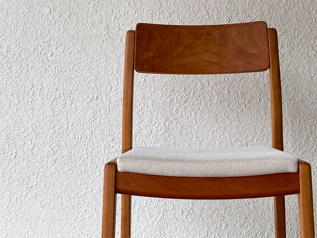 ヤクモ家具製作所 ビーグルチェア Beagle chair チェリー無垢材 ファブリッククッション グレー 堀達哉 HORI design 定価\41,250- B ◇