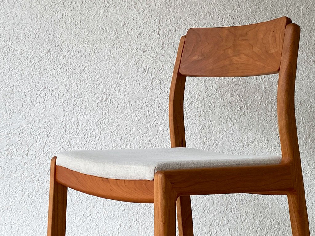 ヤクモ家具製作所 ビーグルチェア Beagle chair チェリー無垢材 ファブリッククッション グレー 堀達哉 HORI design 定価\41,250- B ◇