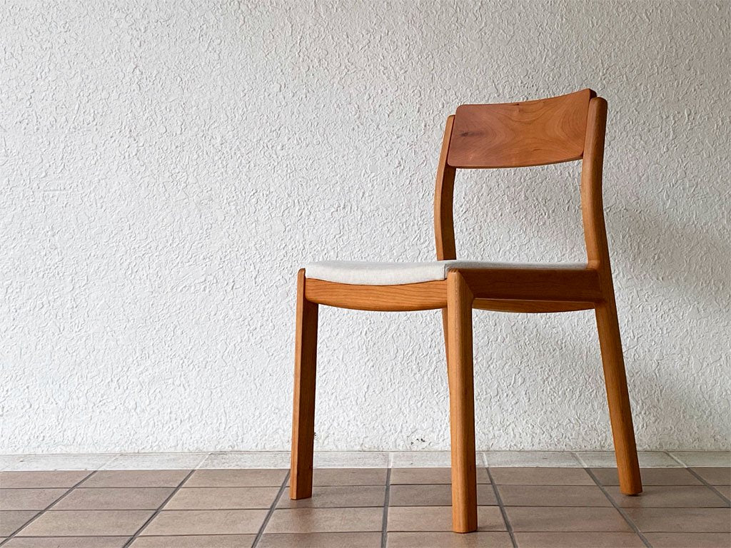 ヤクモ家具製作所 ビーグルチェア Beagle chair チェリー無垢材 ファブリッククッション グレー 堀達哉 HORI design 定価\41,250- A ◇