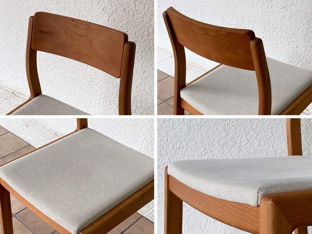 ヤクモ家具製作所 ビーグルチェア Beagle chair チェリー無垢材 ファブリッククッション グレー 堀達哉 HORI design 定価\41,250- A ◇