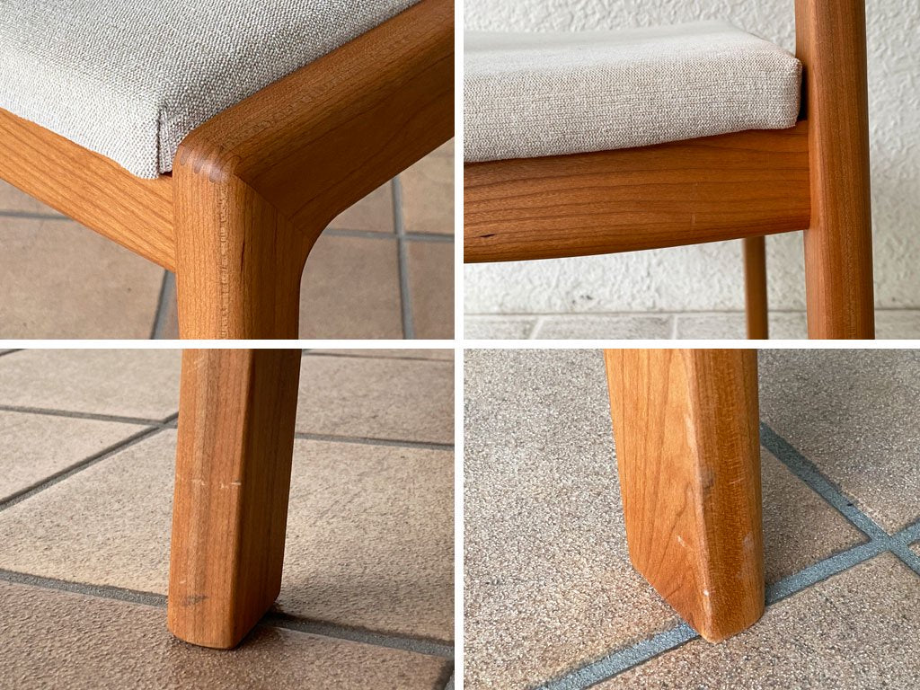 ヤクモ家具製作所 ビーグルチェア Beagle chair チェリー無垢材 ファブリッククッション グレー 堀達哉 HORI design 定価\41,250- A ◇