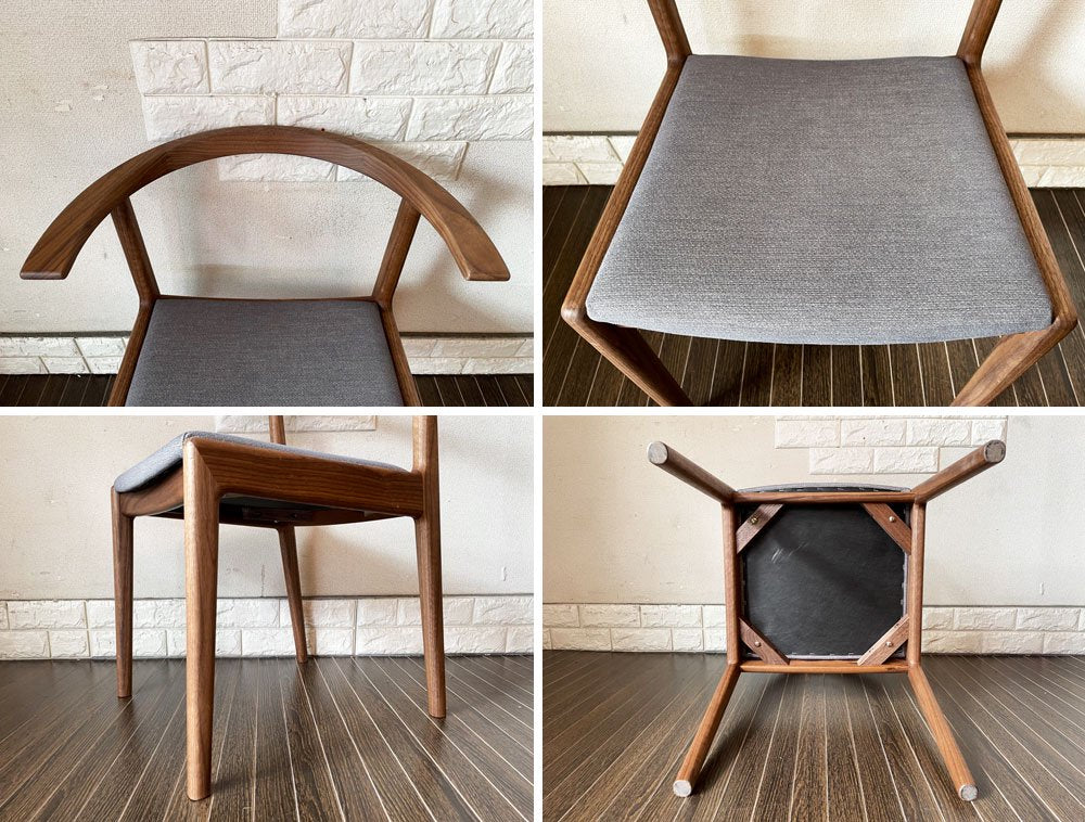 ヤクモ家具製作所 コセンチェア Cosen chair ウォールナット無垢材 ファブリック座面 HORI design 定価￥50,600- B ◎