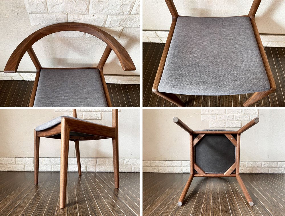 ヤクモ家具製作所 コセンチェア Cosen chair ウォールナット無垢材 ファブリック座面 HORI design 定価￥50,600- A ◎