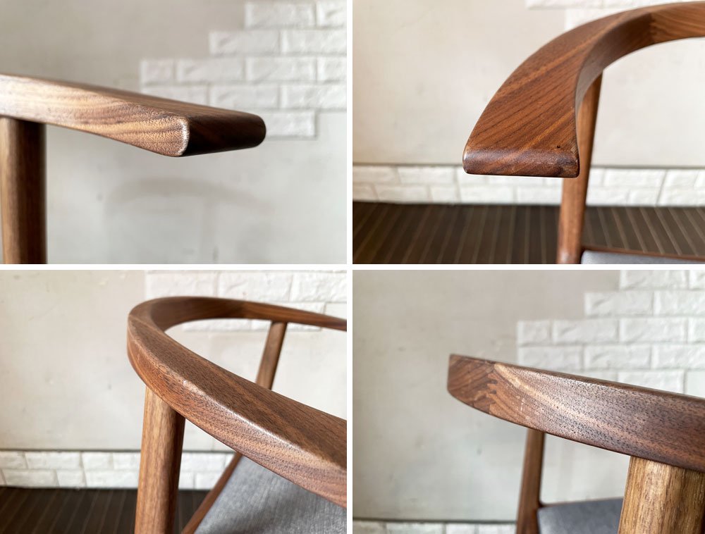 ヤクモ家具製作所 コセンチェア Cosen chair ウォールナット無垢材 ファブリック座面 HORI design 定価￥50,600- A ◎