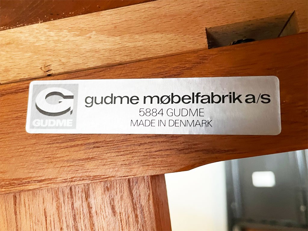 グドメ GUDME エクステンション ダイニングテーブル ラウンド型 チーク材 伸長式 W97-146cm 北欧ビンテージ デンマーク ◎