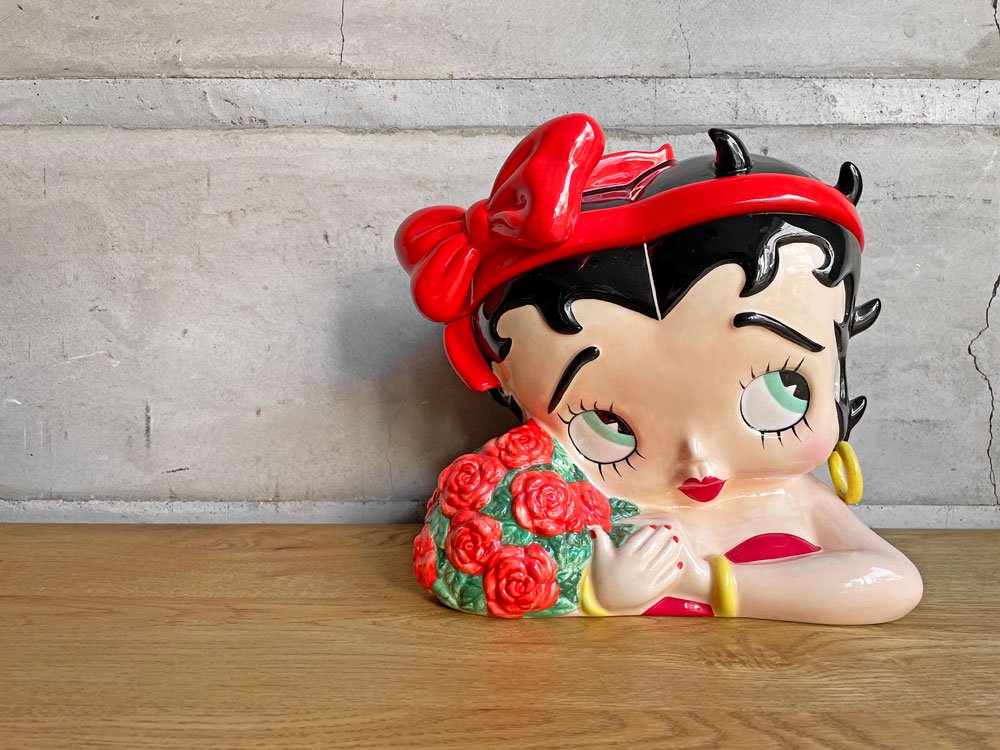 ベティ・ブープ Limited Edition Betty Boop Roses Cookie Jar 限定 85/2400 クッキージャー セラミック♪