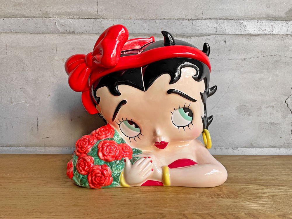 ベティ・ブープ Limited Edition Betty Boop Roses Cookie Jar 限定 85/2400 クッキージャー セラミック♪