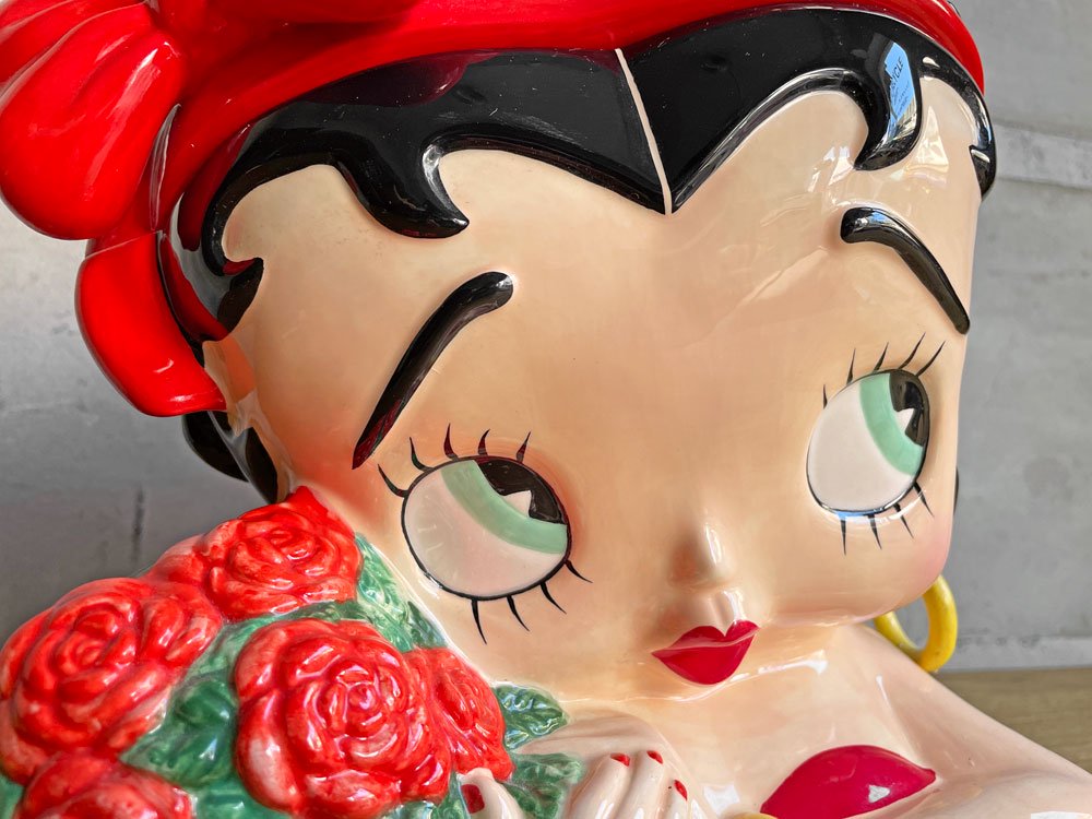 ベティ・ブープ Limited Edition Betty Boop Roses Cookie Jar 限定 85/2400 クッキージャー セラミック♪