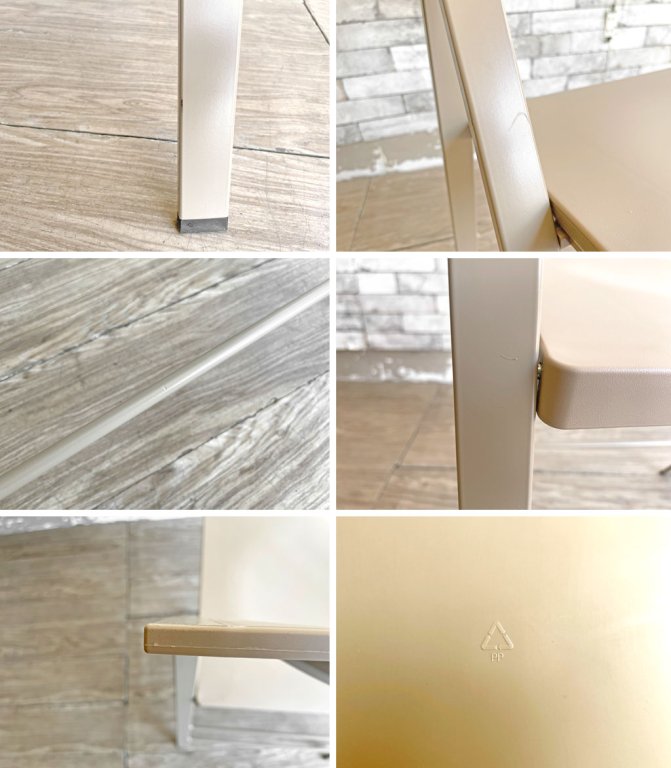 エリア・デクリック AREA declic ポケットチェア Pocket Chair  折りたたみチェア ポリプロピレン製 ベージュ イタリア モダンデザイン 定価￥17,600- A ●