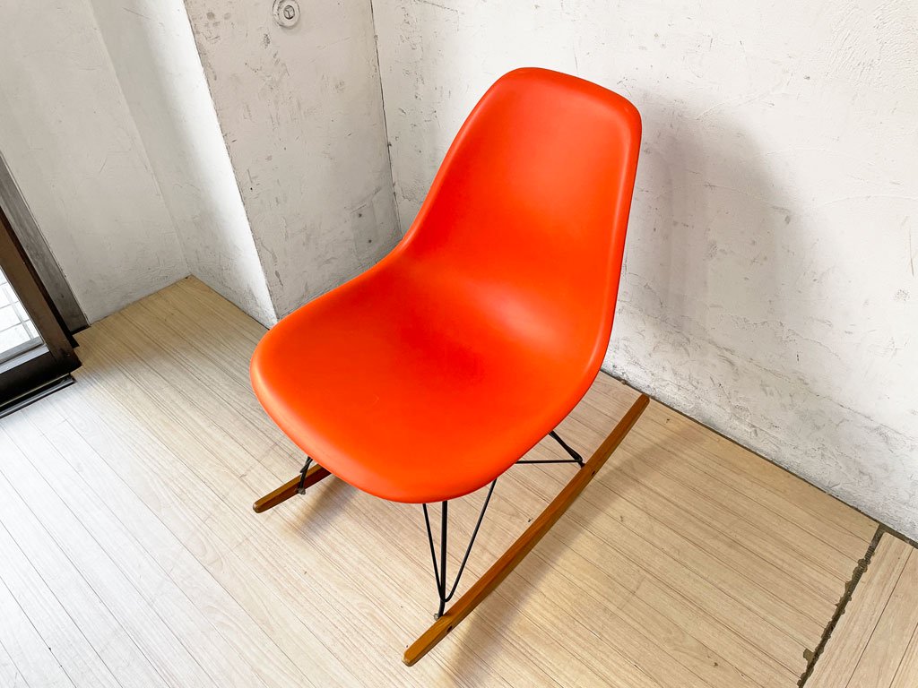 ヴィトラ vitra サイドシェルチェア ロッカーベース ポリプロピレン オレンジ C&R イームズ ミッドセンチュリーデザイン ★