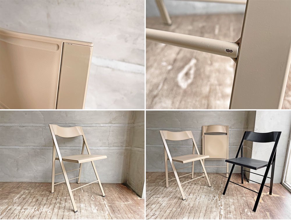 エリア・デクリック AREA declic ポケットチェア Pocket Chair 折りたたみチェア ポリプロピレン製 ベージュ イタリア モダンデザイン 定価￥17,600- A♪