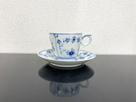 ロイヤルコペンハーゲン ROYAL COPENHAGEN ブルーフルーテッド プレイン カップ&ソーサー C&S 美品 〓