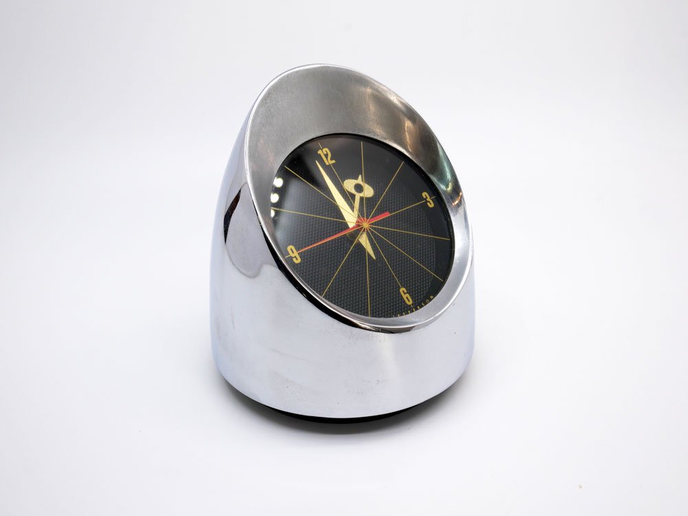 ジェファーソン社 JEFFERSON クロームデスククロック Chrome Desk Clock 500 置時計 60Hz USビンテージ ミッドセンチュリー ●