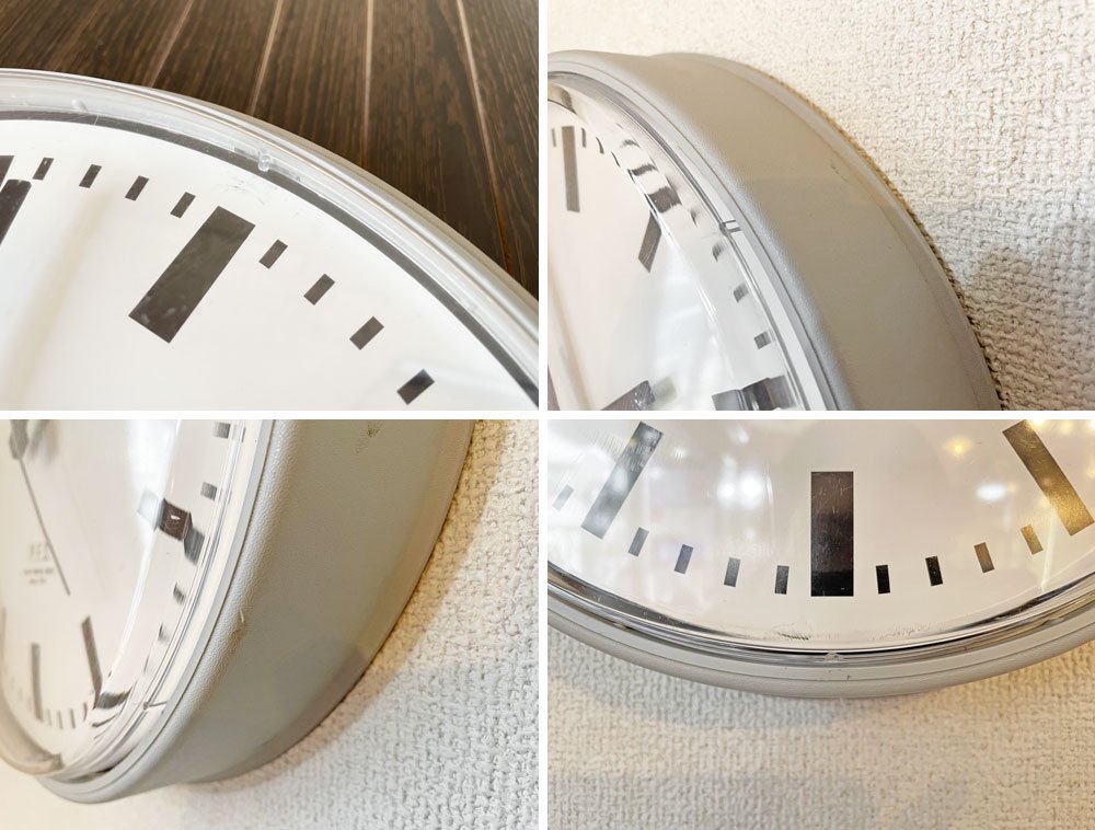 パシフィックファニチャーサービス PACIFIC FURNITURE SERVICE ウォールクロック 12" WALL CLOCK 掛時計 グレー バータイプ Φ33cm 廃番 ◎