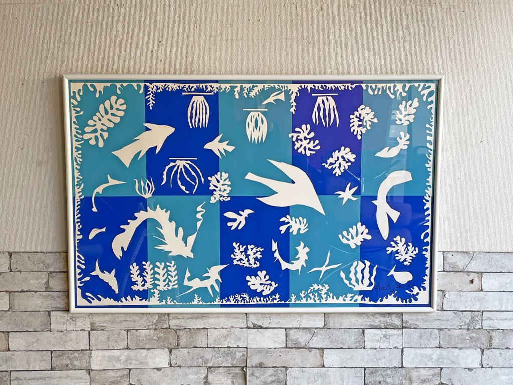 アンリ・マティス Henri Matisse ポリネシアの海 Polynésie, la mer アートフレーム シルクスクリーン 124×80 フランス製 額装品 フォービズム ●