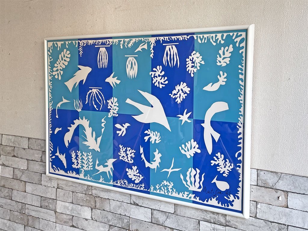 アンリ・マティス Henri Matisse ポリネシアの海 Polynésie, la mer アートフレーム シルクスクリーン 124×80 フランス製 額装品 フォービズム ●