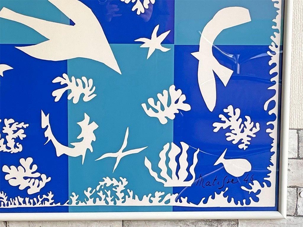 アンリ・マティス Henri Matisse ポリネシアの海 Polynésie, la mer アートフレーム シルクスクリーン 124×80 フランス製 額装品 フォービズム ●