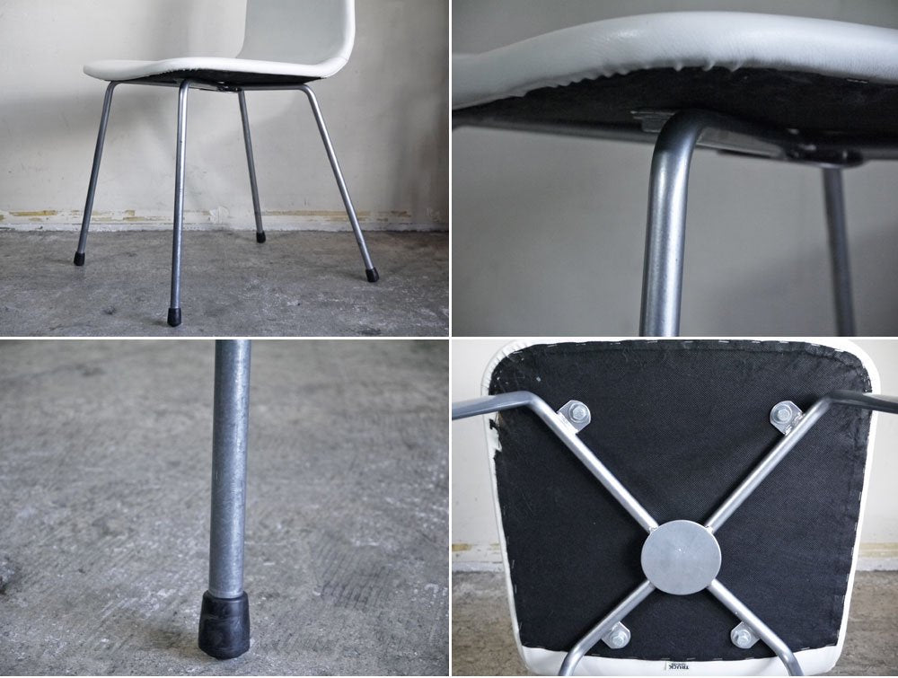 トラックファニチャー TRUCK FURNITURE ダイニングチェア ホワイト ビニールレザー スチールレッグ ■