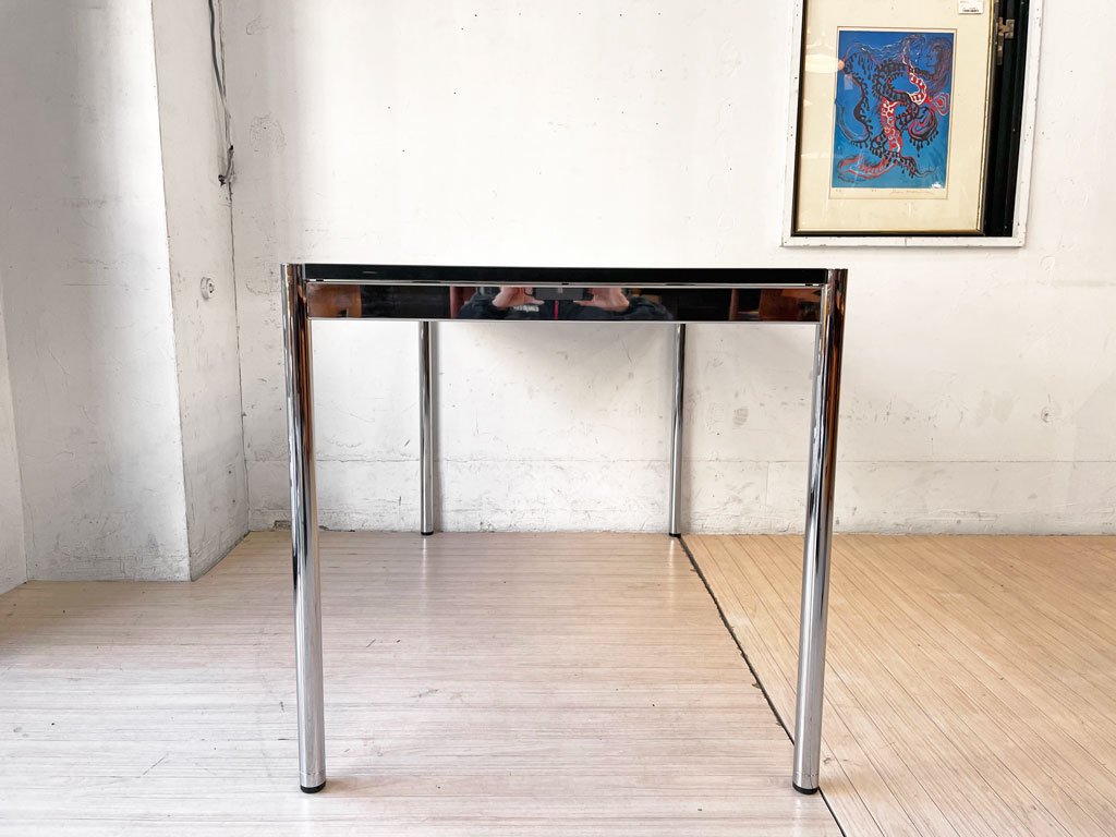 USMハラー USM Haller モジュラーファニチャー Modular Furniture ハラーテーブル ワークデスク W125cm ホワイトラミネート天板 高さ調節機能付 ★