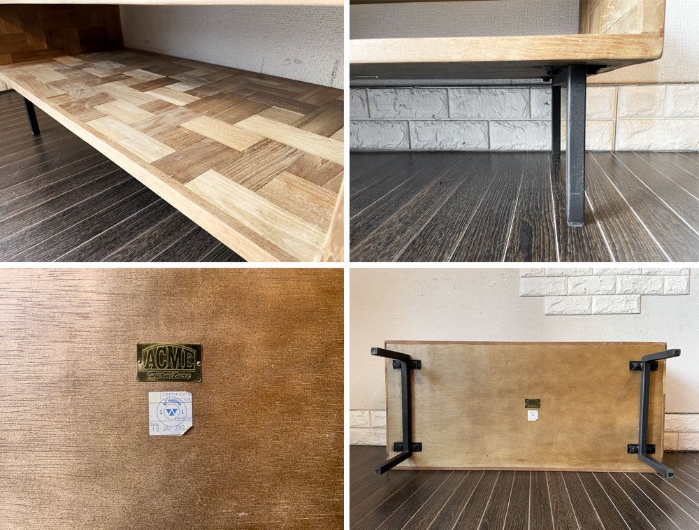 アクメファニチャー ACME Furniture トロイ TROY COFFEE TABLE コーヒーテーブル ローテーブル チーク古材 アイアン脚 W90cm USビンテージスタイル ◎