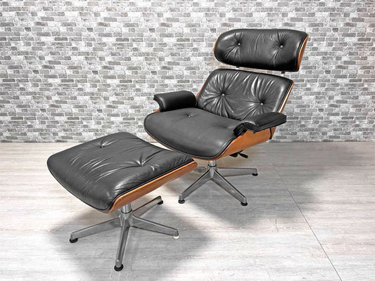 イームズ ラウンジチェア & オットマン付き チャールズ＆レイ・イームズ C&R Eames リプロダクト 現状品 ●