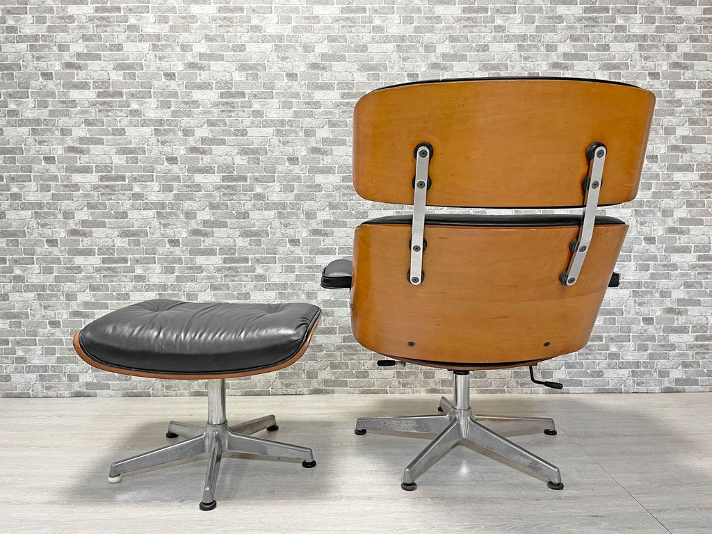 イームズ ラウンジチェア & オットマン付き チャールズ＆レイ・イームズ C&R Eames リプロダクト 現状品 ●