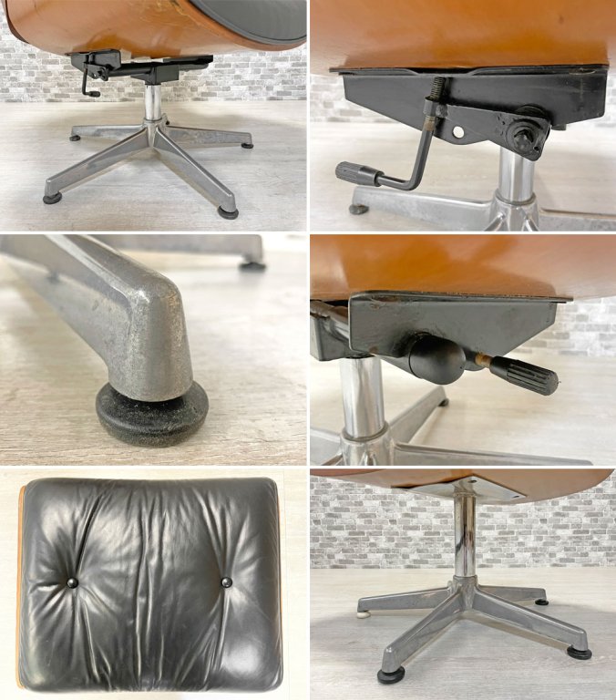 イームズ ラウンジチェア & オットマン付き チャールズ＆レイ・イームズ C&R Eames リプロダクト 現状品 ●