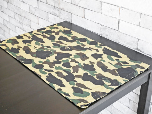 アベイシングエイプ A BATHING APE ピローケース 枕カバー 1stカモ グリーン 87×42cm ●