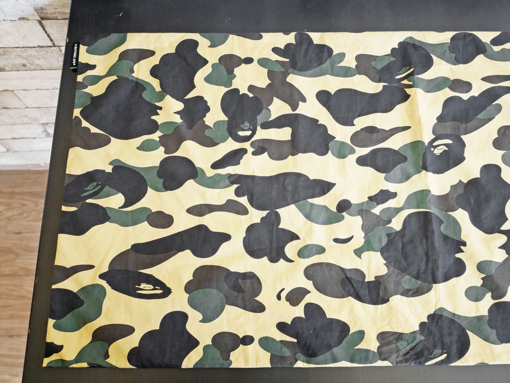 アベイシングエイプ A BATHING APE ピローケース 枕カバー 1stカモ グリーン 87×42cm ●