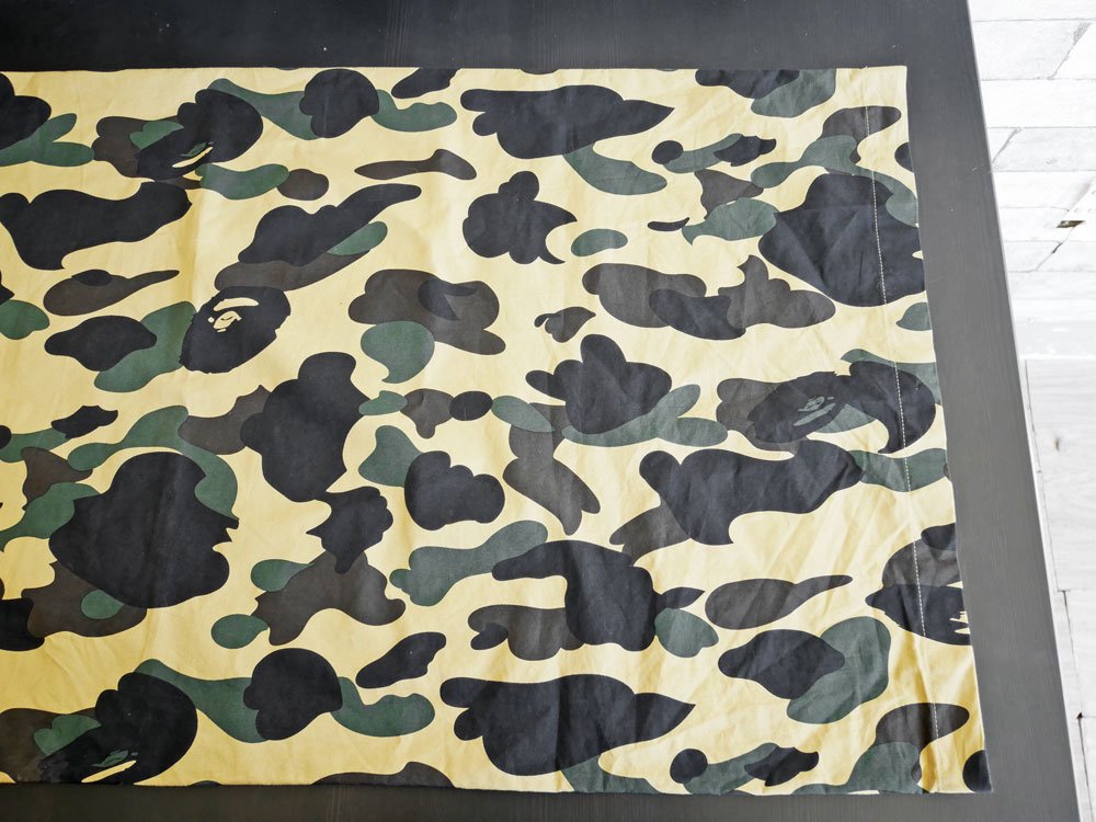 アベイシングエイプ A BATHING APE ピローケース 枕カバー 1stカモ グリーン 87×42cm ●