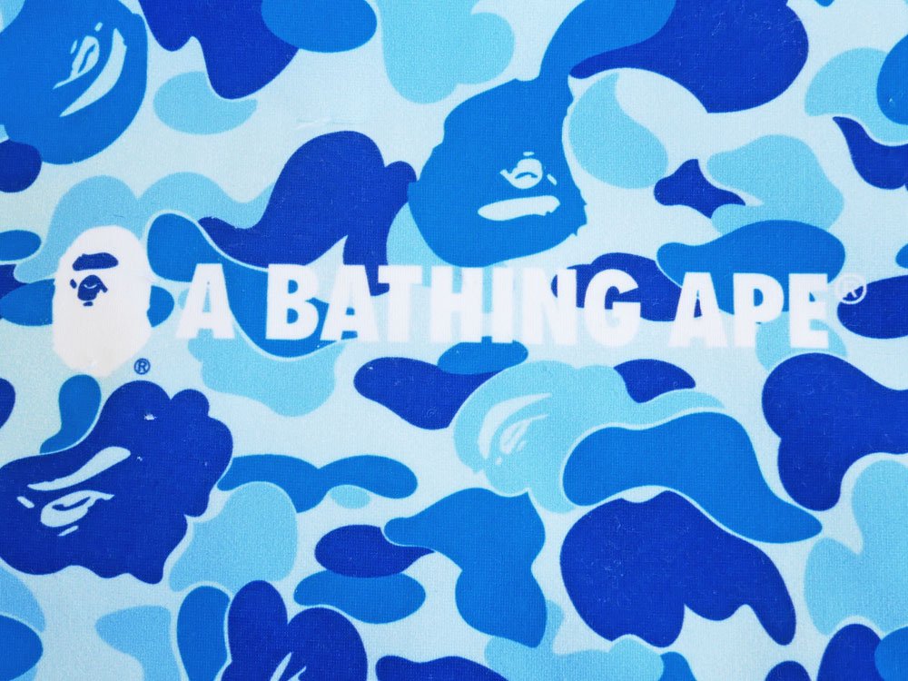 アベイシングエイプ A BATHING APE サークル ビーズクッション ABCカモ ブルー 定価10,780円 ●