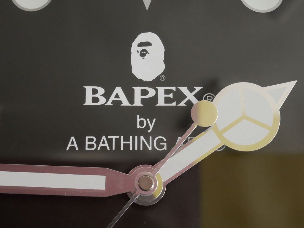 アベイシングエイプ A BATHING APE ベイペックス ウォールクロック BAPEX WALL CLOCK 掛け時計 ブラック 定価 19,580円 ●