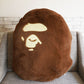 アベイシングエイプ A BATHING APE ビッグエイプヘッドクッション BIG APE HEAD CUSHION 抱き枕 ブラウン 廃番 ●