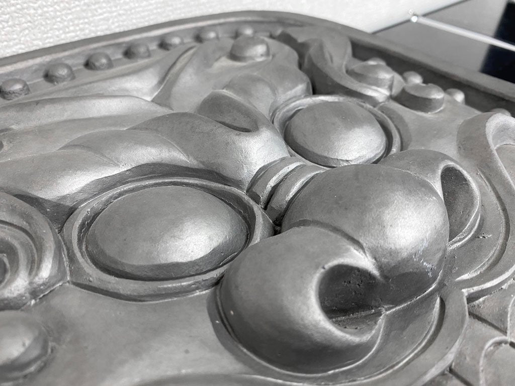 伝統工芸 藤岡鬼面瓦 在銘 喜代 群馬 鬼瓦 幅29.5×厚さ5.0×高さ32ｃｍ 重5.18kg 縁起物 魔除け オブジェ 飾り 〓