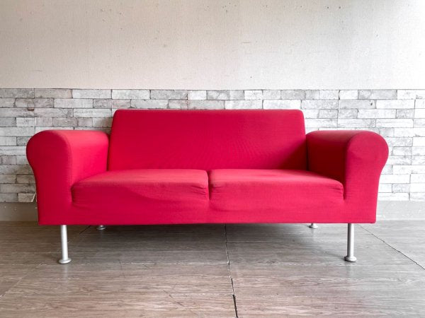 ヴィトラ Vitra. チェスターフィールド ソファ 2シーター Chesterfield Sofa ジャスパー モリソン Jasper Ｍorrison レッド 廃番 B ●