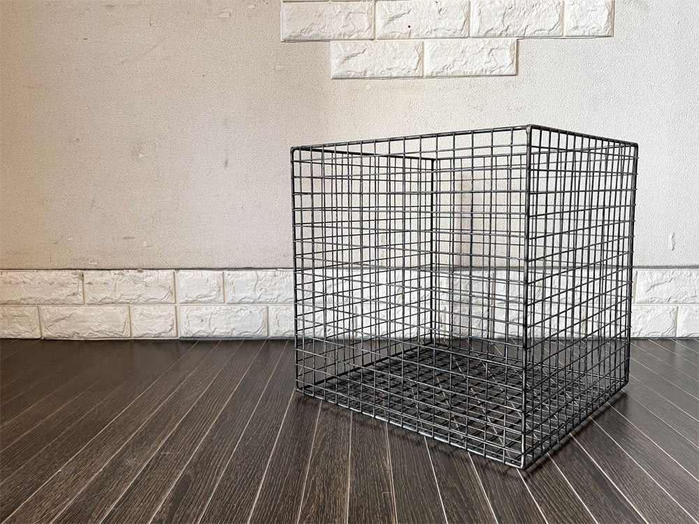 ビンテージスタイル Vintage Style ワイヤーバスケット ボックス スクエア 40×40cm インダストリアル B ◎