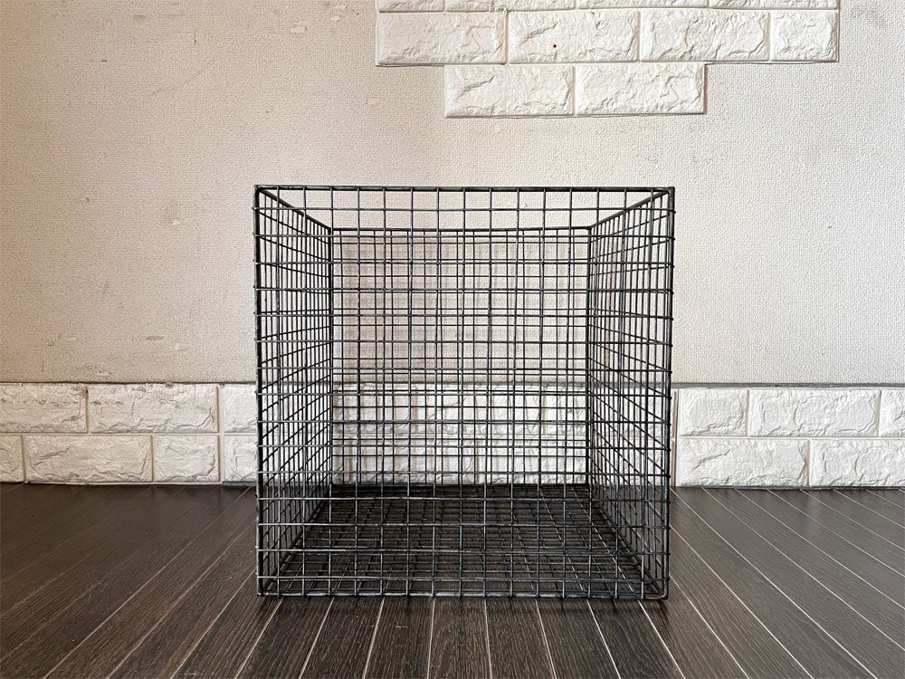 ビンテージスタイル Vintage Style ワイヤーバスケット ボックス スクエア 40×40cm インダストリアル B ◎