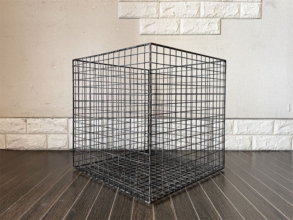 ビンテージスタイル Vintage Style ワイヤーバスケット ボックス スクエア 40×40cm インダストリアル B ◎