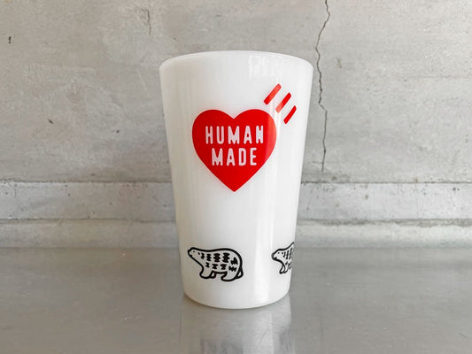 ヒューマンメイド HUMAN MADE ハート ポーラーベア POLAR BEAR タンブラー グラス オールドミルクガラス ホワイト♪