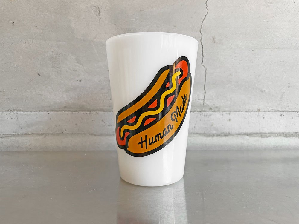 ヒューマンメイド HUMAN MADE ホットドッグ HOT DOG タンブラー グラス オールドミルクガラス ホワイト♪