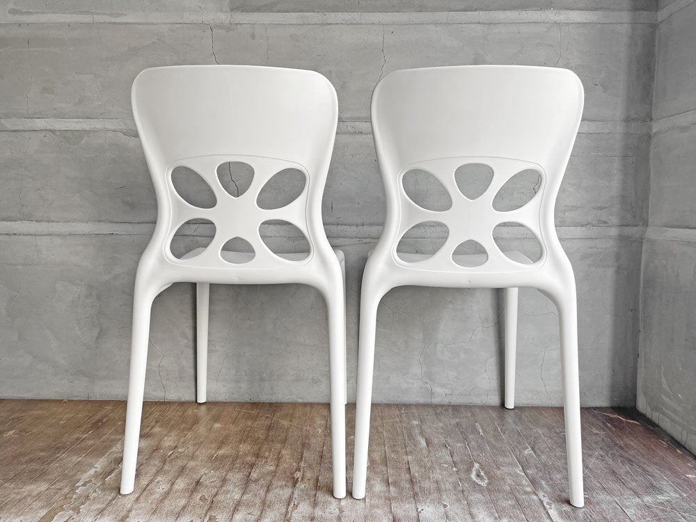 カリガリス Calligaris ネオンチェア NEON Chair スタッキングチェア 2脚セット ホワイト カフェスタイル 軽量 イタリア モダンデザイン♪