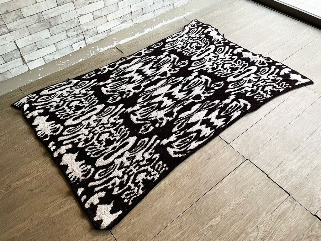 カシウェア Kashwere ダマスク DAMASK ブランケット チャコールグレー × クリーム 135×183cm ●