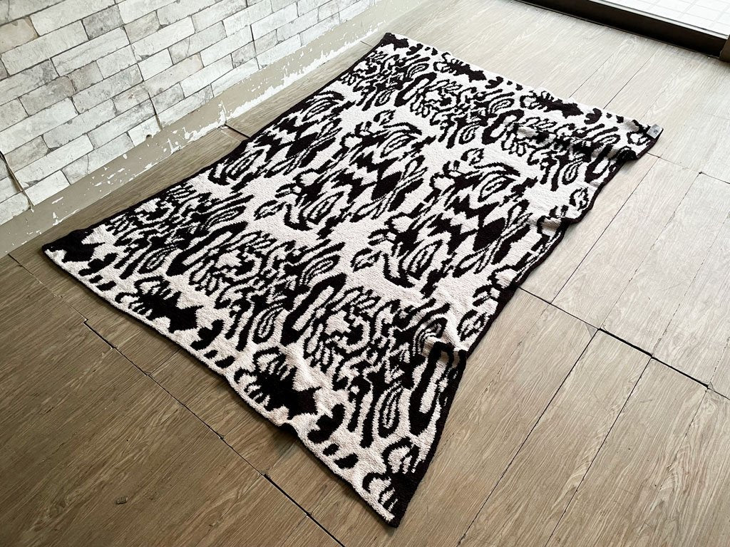 カシウェア Kashwere ダマスク DAMASK ブランケット チャコールグレー × クリーム 135×183cm ●