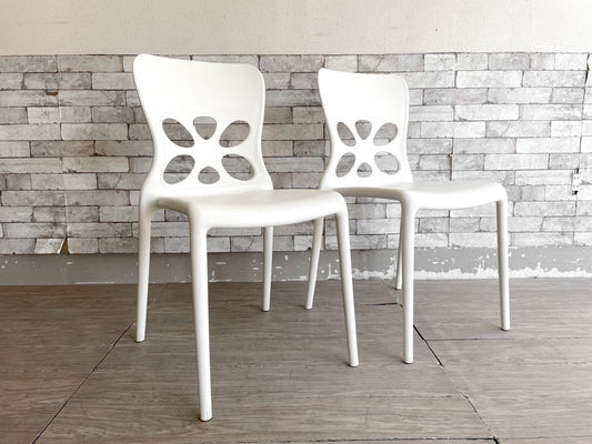 カリガリス Calligaris ネオンチェア NEON Chair スタッキングチェア 2脚セット ポリプロピレン製 ホワイト 軽量 イタリア モダンデザイン C ●