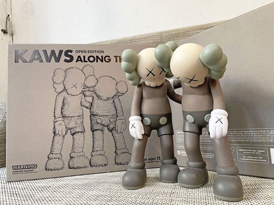 カウズ KAWS アローン・ザ・ウェイ ALONG THE WAY フィギュア 2体 オリジナルカラー ブラウン 箱付 開封済み ★