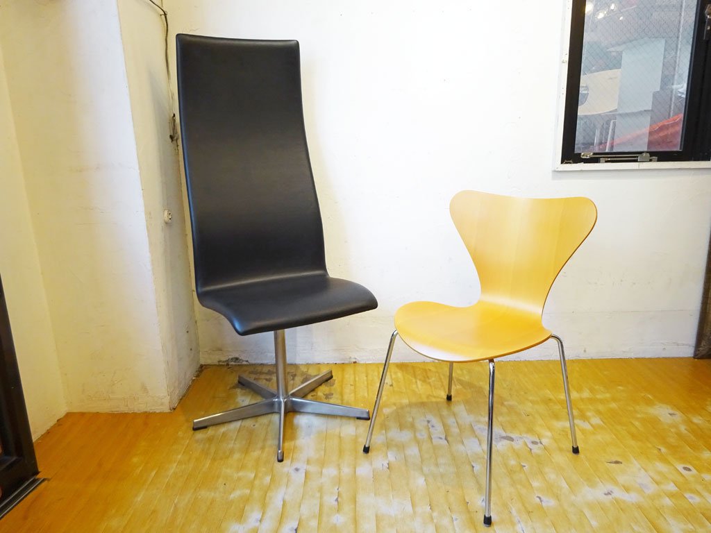 フリッツハンセン Fritz Hansen オックスフォード OXFORD チェア ハイバック ブラック アルネ・ヤコブセン SH49cm ★